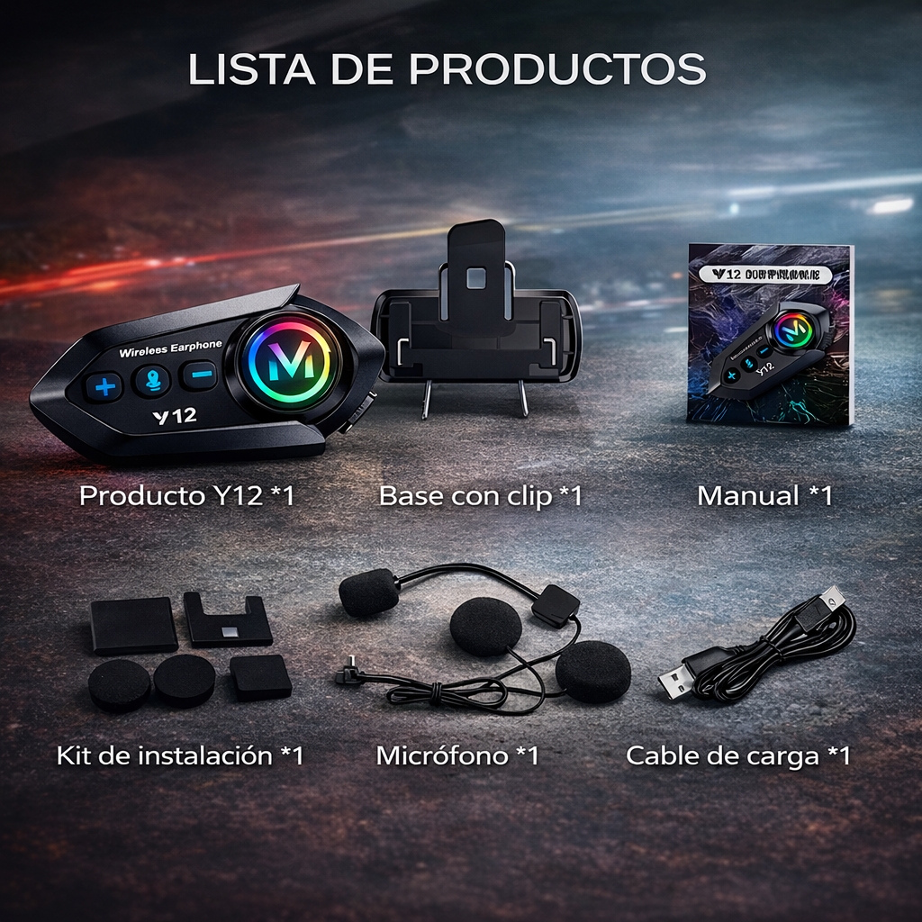 Intercomunicador Bluetooth para Casco Y12