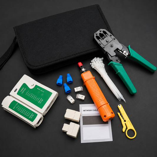KIT PROFESIONAL PARA REDES RJ45 / RJ11 / RJ12