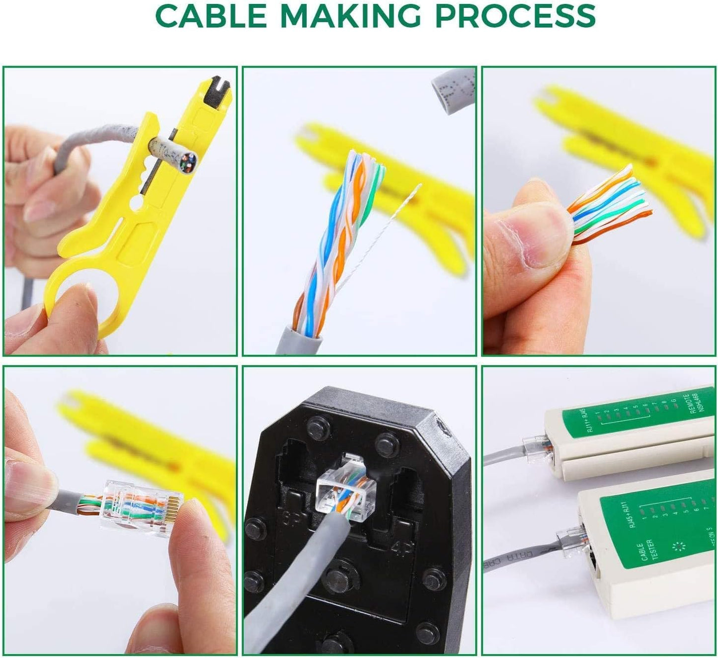 KIT PROFESIONAL PARA REDES RJ45 / RJ11 / RJ12