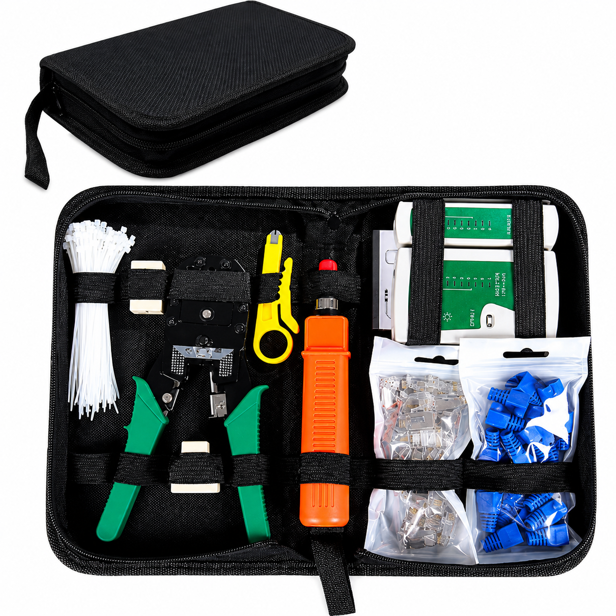 KIT PROFESIONAL PARA REDES RJ45 / RJ11 / RJ12