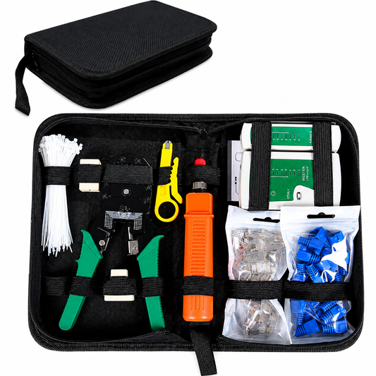 KIT PROFESIONAL PARA REDES RJ45 / RJ11 / RJ12